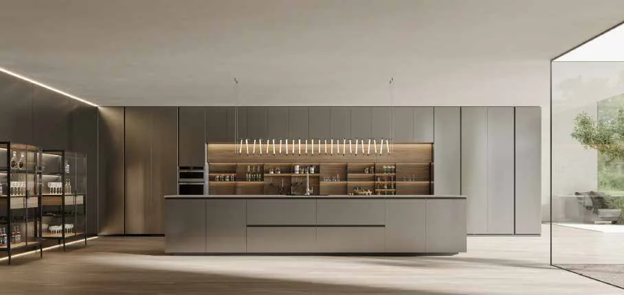 Handleless kitchen cabinetry